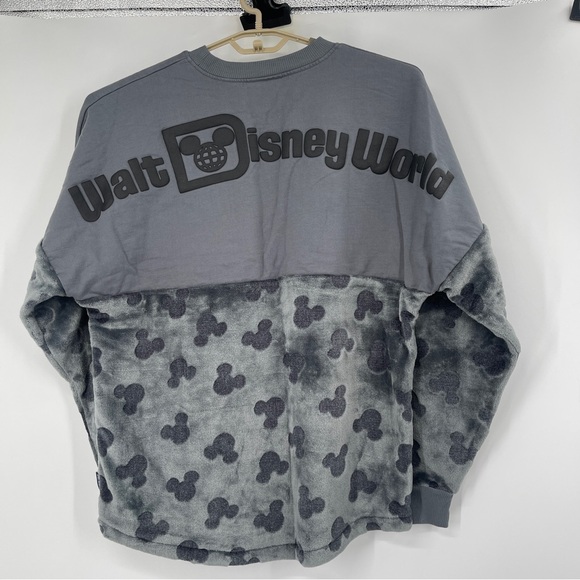 Walt Disney World Gray Velour Plush Spirit Jersey Pullover Sweatshirt Top - Picture 7 of 12